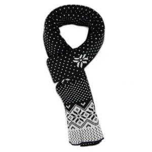 Simplicity Winter Scarf Long Knit Wrap Black and White Reversible Unisex